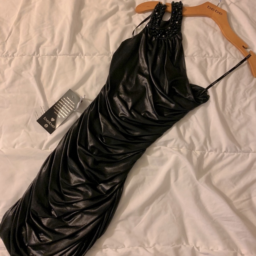 Bebe Kylie embellished shoulder dress